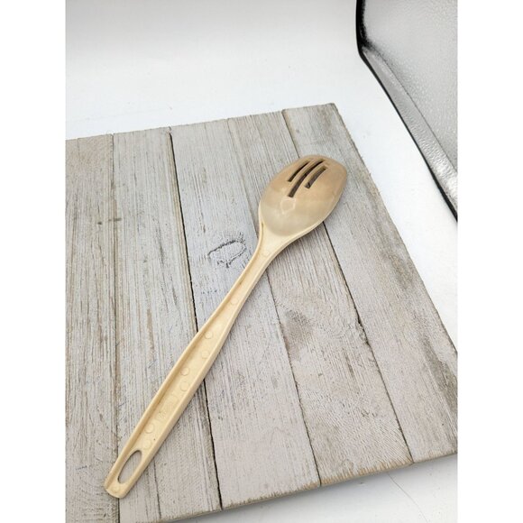 Vintage Foley #1 Almond Nylon Plastic Slotted Spoon 11" - Picture 4 of 8